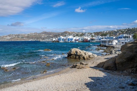 Beach with sand and rocks