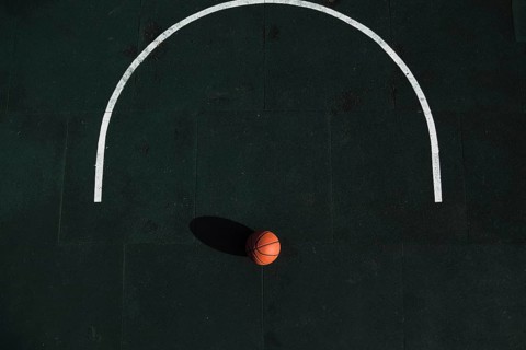Aerial view basketball court