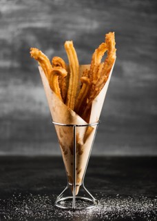 Front view churros wrapping paper