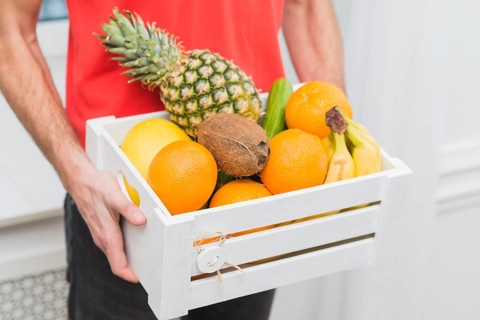 Crop courier delivering fruits