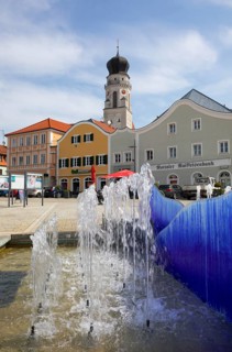 Town square with fountain