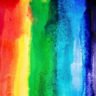 Watercolor brush strokes with rainbow colors