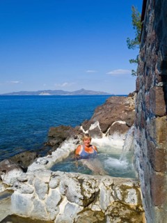 Woman in mini-pool