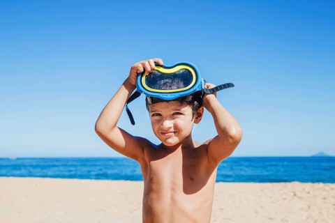 Little boy with goggles