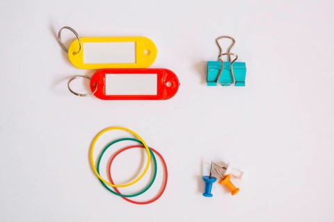 Top view office supplies