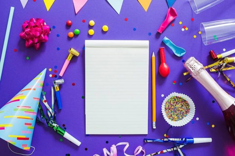 Notebook party decorations