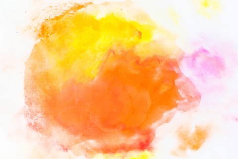 Yellow orange watercolor spills