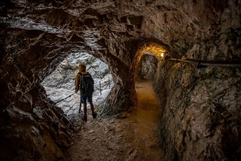 Climbers on their way through the Hoellentalklamm