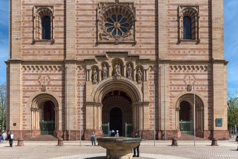Entrance portals and rose window of Speyer Cathedral