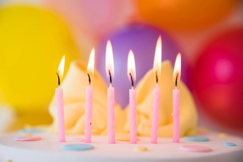 Birthday cake with candles