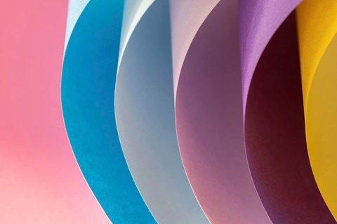 Curved layers colored papers