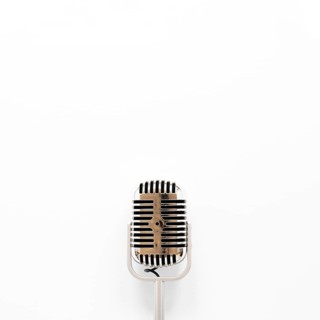 Top view microphone white background