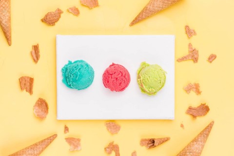 Ice cream scoops broken cones