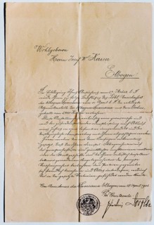 Service contract of the Sparkassa Elbogen in Suetterlin script from 1902