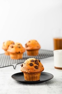 Delicious muffins with chocolate just backed