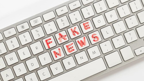 Keyboard with fake news