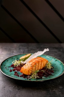 Delicious cooked salmon fish