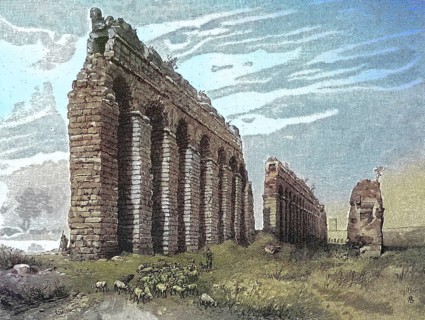 Remains of a Roman aqueduct in the Campagna
