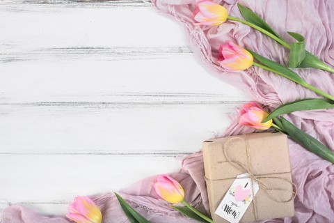 Mother s day gift box tulips