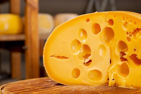 Close up delicious slice cheese