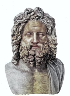 The ancient marble bust of Zeus of Otricoli is in the Vatican in Rome