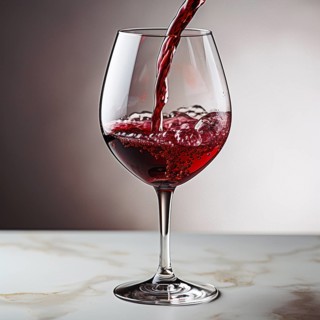 Wine is poured into elegant wine glasses