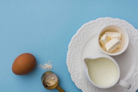 Healthy ingredients flat lay