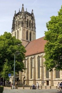 Gothic church Liebfrauen-Ueberwasserkirche at Ueberwasserkirchplatz