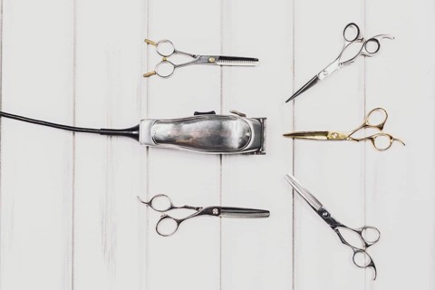 Haircut machine scissors