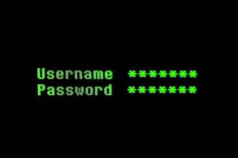 Front view username password
