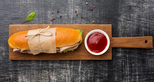 Wrapped sandwich wooden board