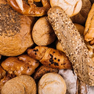 Close up whole grain baked breads