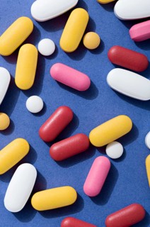Flat lay assortment pills
