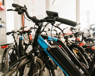 Close up e bike bicycle store