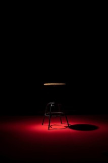 Front view chair with copy space spotlight