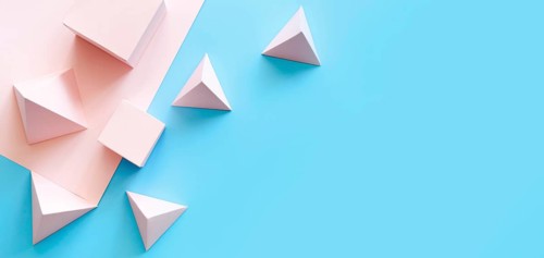 Copy space geometric paper objects