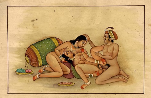 Man having sex with two woman