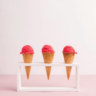 Red ice cream cones holder