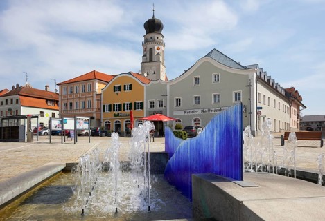 Town square with fountain