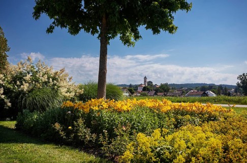 View from the spa gardens to Bad Birnbach