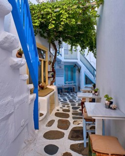 Charming traditional narrow cobbled streets