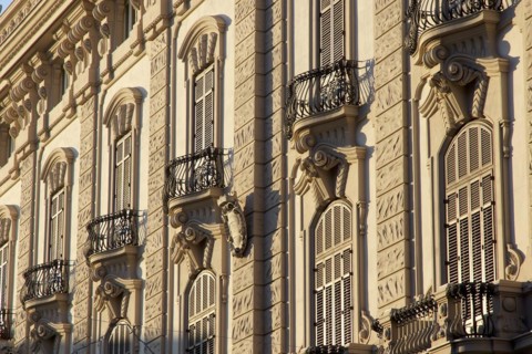 Wrought iron balconies