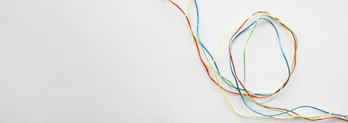 Copy space colorful sewing thread