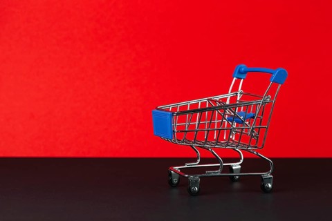 Toy empty shopping trolley