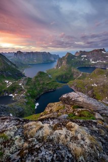 View over mountain tops and sea