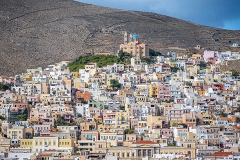 View of the town of Ermoupoli
