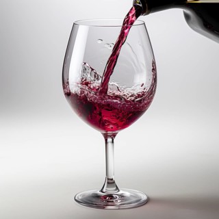 Wine is poured into elegant wine glasses