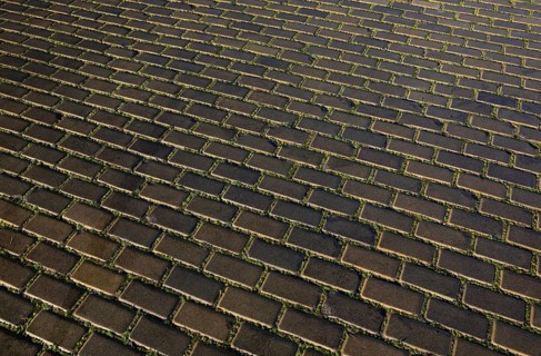 Street pavement at Premysl Otakar II Square in the historic old town of Ceske Budejovice