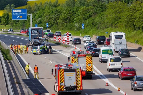 Slow-moving traffic on the A4
