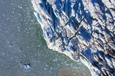Aerial view over Fjortende Julibreen